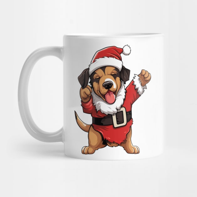 Cartoon Christmas Bernese Dog Dancing by Chromatic Fusion Studio